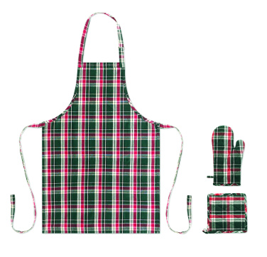 Logo trade promotional merchandise picture of: Chequered cotton kitchen set
