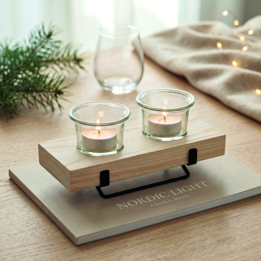 Logo trade promotional merchandise photo of: Tea light holder set with stand