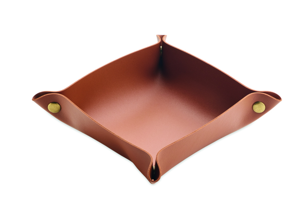 Logo trade business gifts image of: Foldable PU key tray