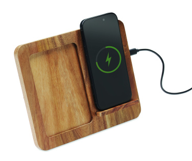 Logo trade promotional gift photo of: Acacia frame & charger 15W