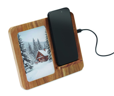 Logo trade corporate gifts image of: Acacia frame & charger 15W