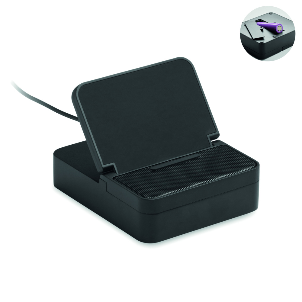 Logo trade corporate gifts image of: Wireless speaker & charger 15W