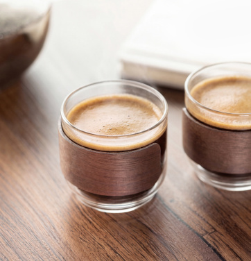 Logotrade promotional merchandise image of: Coffee glass set walnut grip