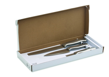 Logo trade promotional giveaways image of: Stainless steel knife set 3pcs