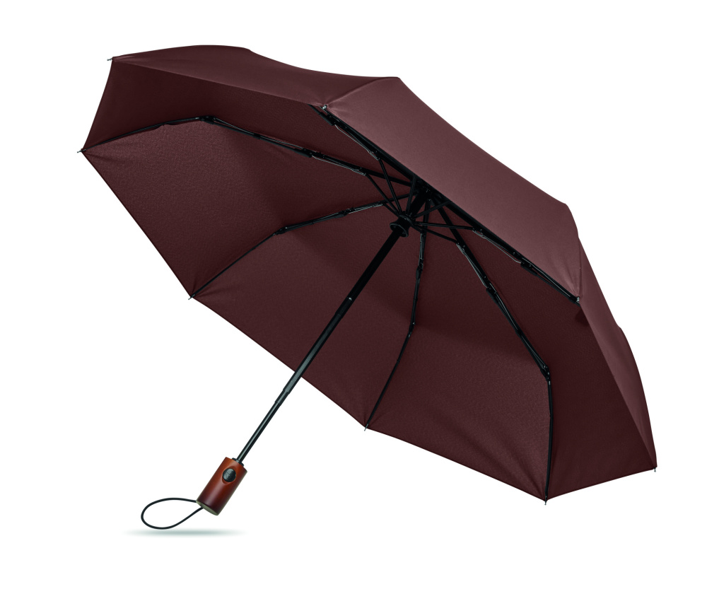 Logo trade promotional merchandise image of: 21" auto umbrella wood handle