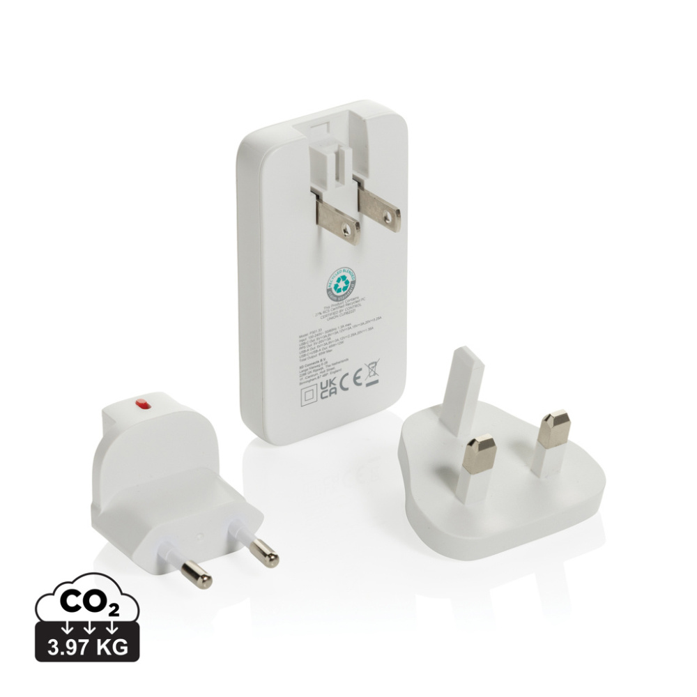 Logo trade business gift photo of: Fluxo RCS 65W flat GAN charger with universal connectors