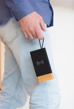 Logotrade ärikingitused pilt: Ärikingitus: Bamboo X wireless charging 5000 mah powerbank, brown