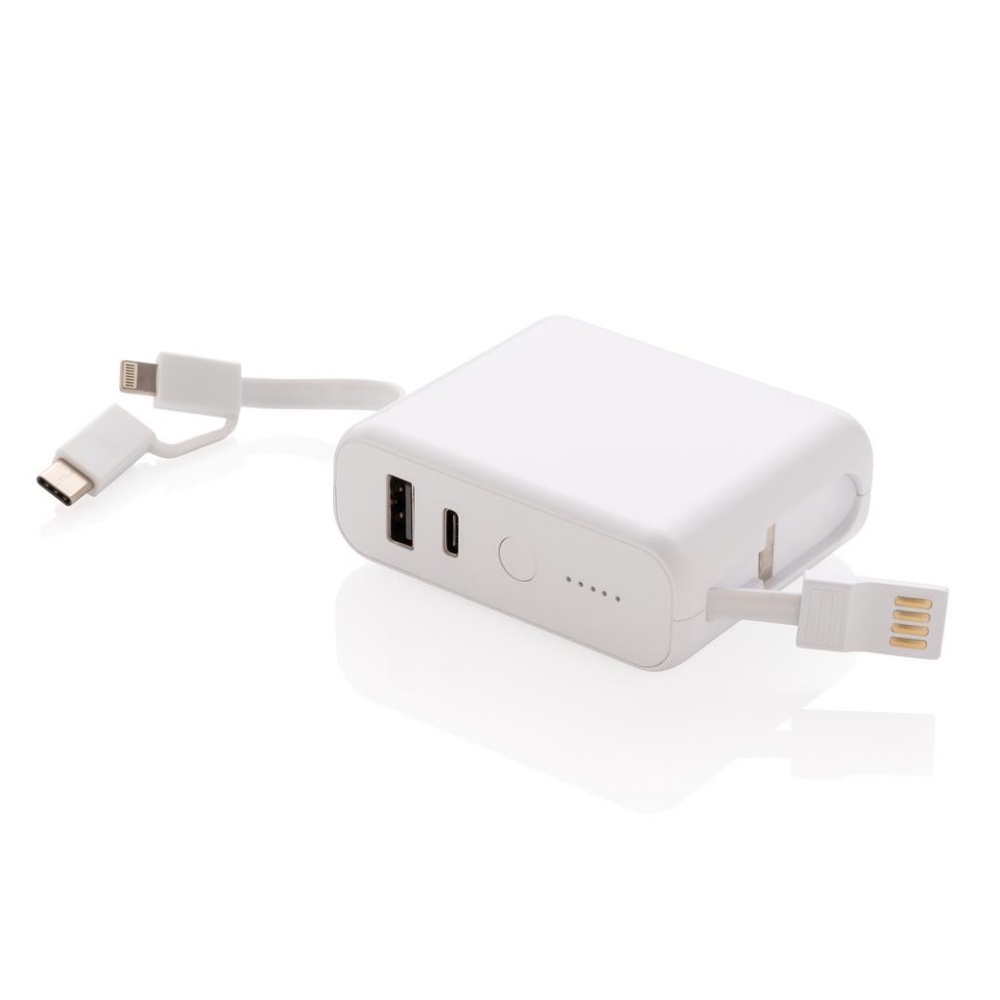 Logotrade reklaamkingid pilt: Firmakingitus: 5.000 mAh wireless charging 5W powerbank, white