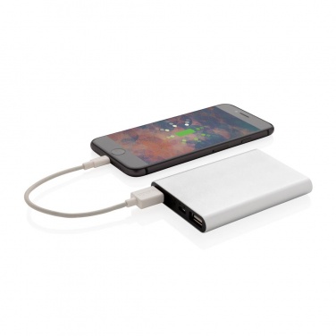 Logotrade firmakingituse foto: Meene: Aluminium 5.000 mAh pocket powerbank, silver