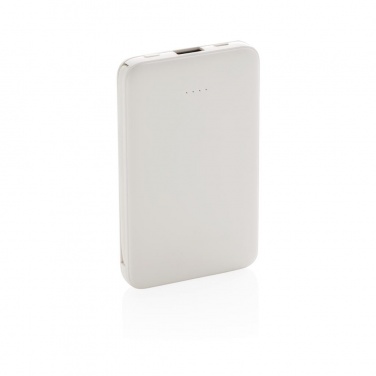 Logo trade firmakingid foto: Reklaamtoode: 5.000 mAh Pocket Powerbank with integrated cables, white