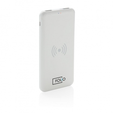 Logotrade reklaamtoote foto: Firmakingitus: Ultra Thin 4.000 mAh Wireless 5W Charging Powerbank, white