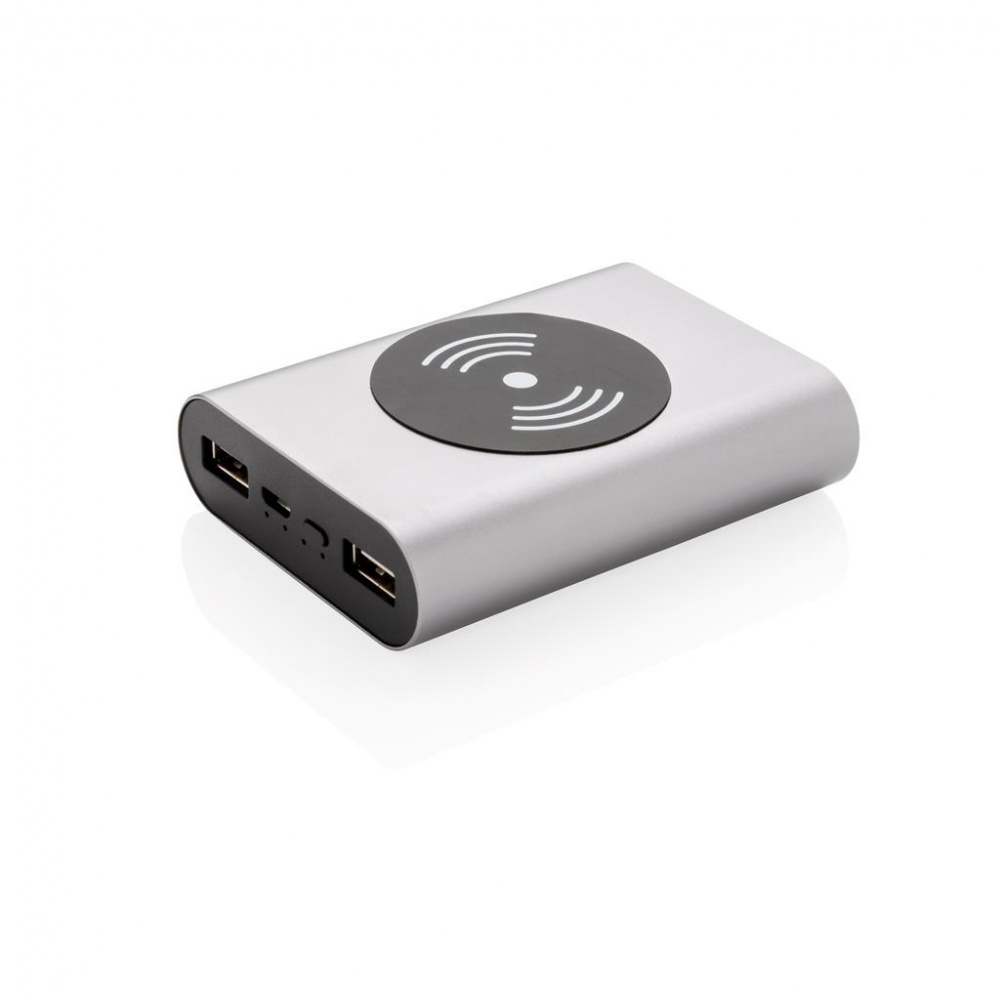 Logotrade ärikingid pilt: Reklaamtoode: Aluminium 5.000 mAh Wireless 5W Pocket Powerbank, grey