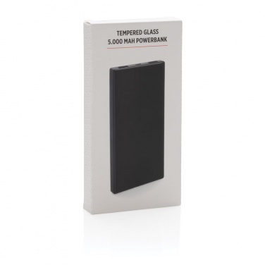 Logotrade reklaamtoote foto: Meene: Tempered glass 5000 mAh powerbank, black