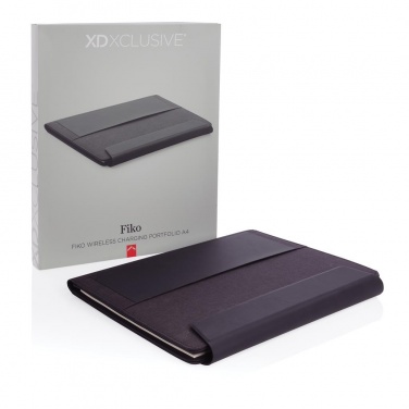 Logotrade firmakingitused pilt: Firmakingitus: Fiko wireless charging portfolio A4 with powerbank, black