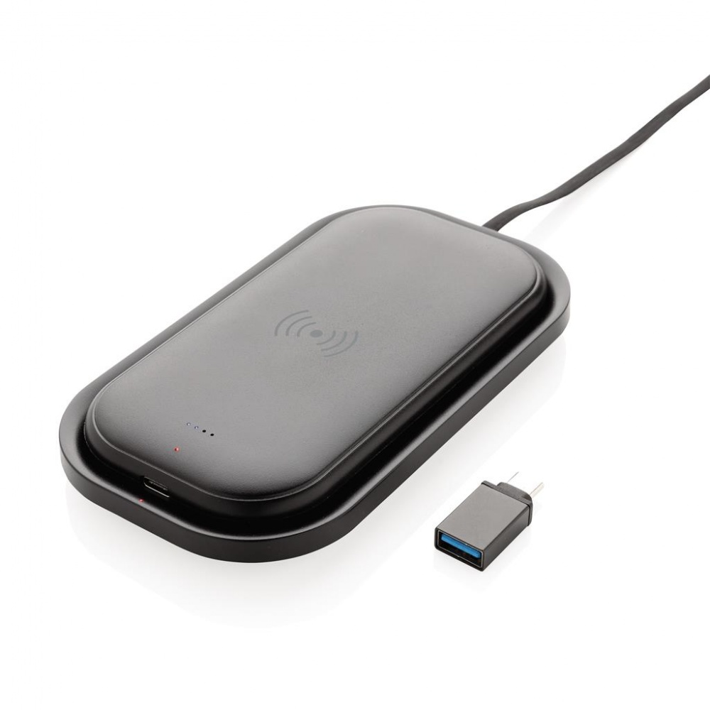 Logotrade firmakingitused pilt: Reklaamkingitus: Wireless charging 5.000 mAh powerbank base, black