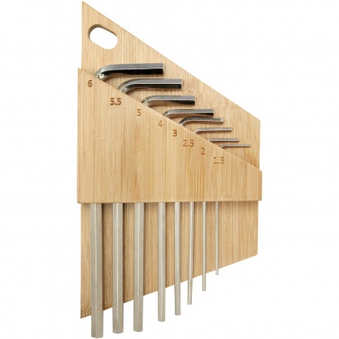 Logotrade reklaamtoote foto: Bambusest kuuskantvõtmete komplekt