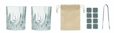 Logotrade reklaamtooted pilt: Viskiklaaside komplekt puidust karbis