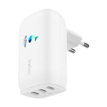 Belkin BoostCharge 3-pordiline seinalaadija, valge