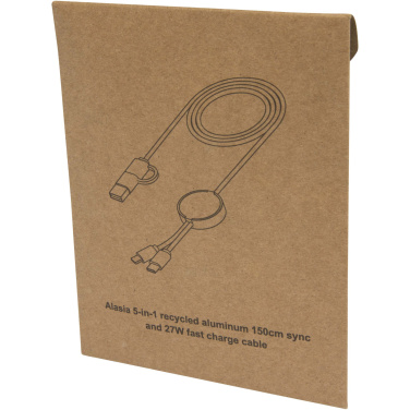 Logotrade firmakingituse foto: Punane Alasia 5-in-1 taaskasutatud alumiiniumist ja plastikust 150 cm kiirlaadimiskaabel