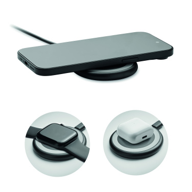 Logotrade reklaamtoote foto: WERLIES 3-ühes juhtmevaba laadija 15W