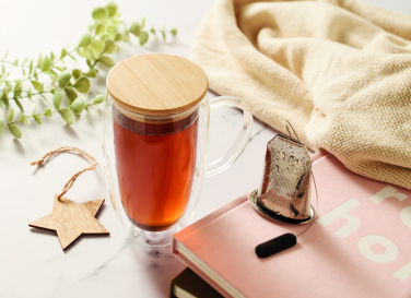 Logo trade meened foto: Topeltseinaga klaasist kruus kaanega 450ml