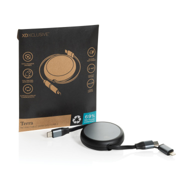 Logotrade ärikingid pilt: Terra RCS alumiiniumist sissetõmmatav 240W 2-in-1 kaabel