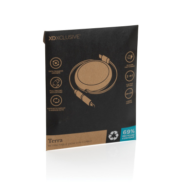 Logotrade firmakingi foto: Terra RCS alumiiniumist sissetõmmatav 240W 2-in-1 kaabel