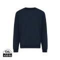 IQONIQ Torla taaskasutatud puuvillast ümara kaelusega pluus, merevägi