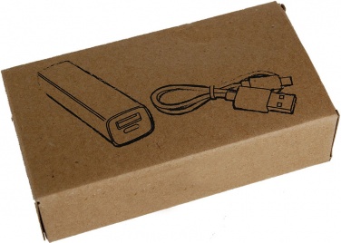 Logo trade mainoslahja kuva: Powerbank 2200 mAh with USB port in a box, must