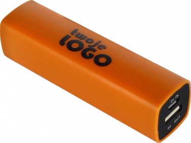 Logotrade liikelahjat mainoslahjat tuotekuva: Powerbank 2200 mAh with USB port in a box, oranž