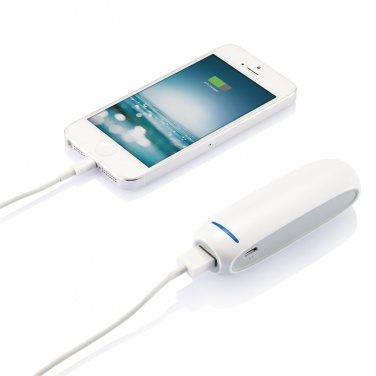 Logotrade mainoslahjat ja liikelahjat tuotekuva: 2.600 mAh powerbank, white