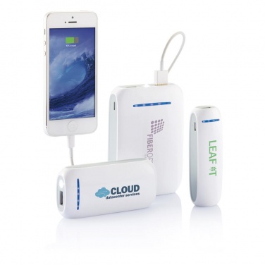 Logo trade mainostuote kuva: 2.600 mAh powerbank, white