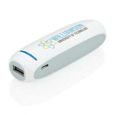 Logo trade liikelahjat mainoslahjat kuva: 2.600 mAh powerbank, white