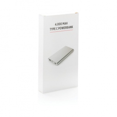 Logotrade mainostuotet kuva: 4.000 mAh type C powerbank, silver