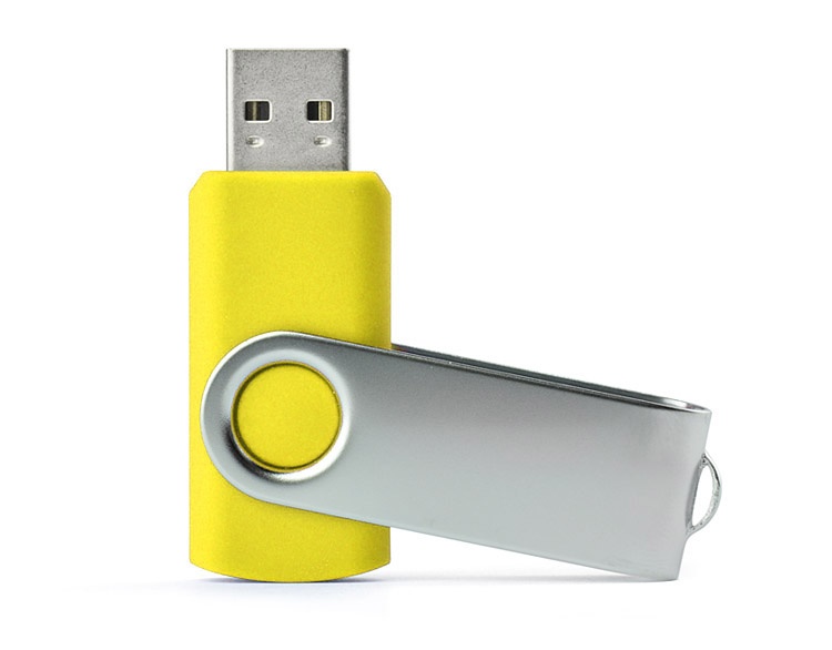 Logotrade liikelahjat kuva: USB mälupulk Twister, 8 GB, kollane