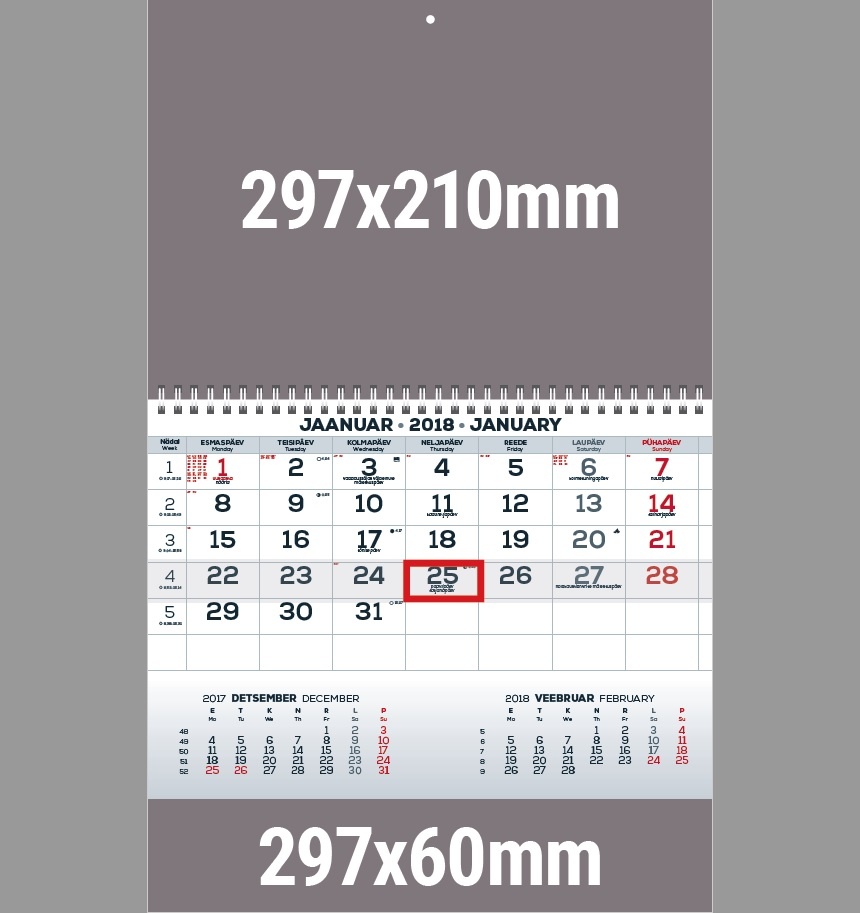 Logotrade mainoslahjat kuva: Seinakalender Mono 297 mm