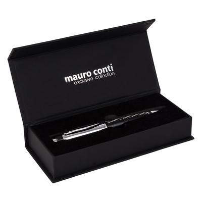 Logotrade mainoslahjat ja liikelahjat tuotekuva: Meene: Mauro Conti ball pen with USB memory stick, must