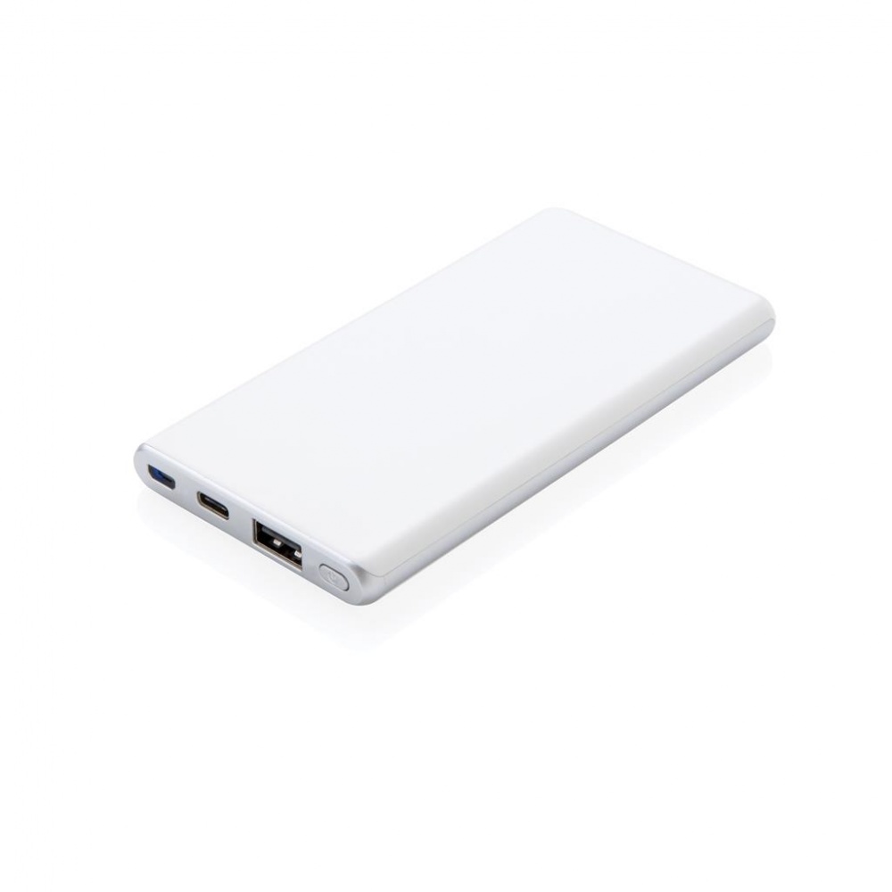 Logotrade mainostuote tuotekuva: Firmakingitus: Ultra fast 5.000 mAh powerbank, white