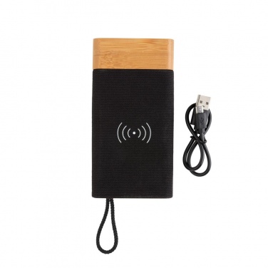 Logo trade mainoslahjat ja liikelahjat kuva: Ärikingitus: Bamboo X wireless charging 5000 mah powerbank, brown