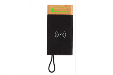 Logotrade mainoslahjat kuva: Ärikingitus: Bamboo X wireless charging 5000 mah powerbank, brown