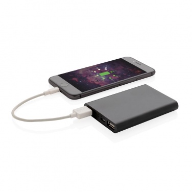 Logotrade mainostuotet kuva: Ärikingitus: Aluminium 5.000 mAh pocket powerbank, black