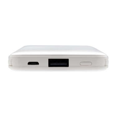 Logo trade mainostuotet tuotekuva: Reklaamtoode: 5.000 mAh Pocket Powerbank with integrated cables, white