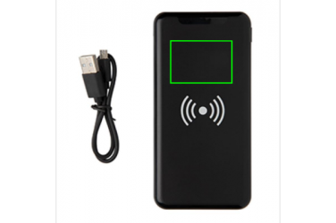 Logotrade mainostuote tuotekuva: Reklaamkingitus: Ultra Thin 4.000 mAh Wireless 5W Charging Powerbank, black