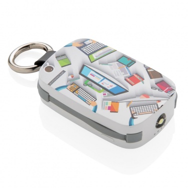 Logotrade mainostuote tuotekuva: Reklaamkingitus: 1.200 mAh Keychain Powerbank with integrated cables, white