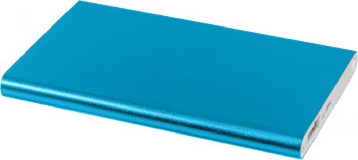 Logo trade mainoslahjat tuotekuva: PEP-alumiini Power Bank, 4000 mAh, vaaleansininen