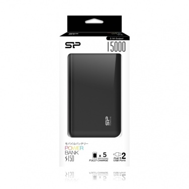 Logo trade mainoslahjat tuotekuva: Akupank Silicon Power S150 15000 mAh, must/valge