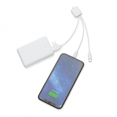 Logo trade mainostuote kuva: Reklaamkingitus: 5.000 mAh antimicrobial powerbank, white