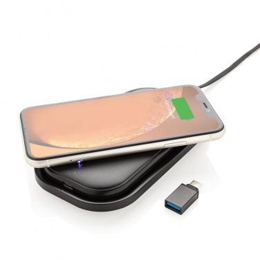 Logotrade mainostuotet kuva: Reklaamkingitus: Wireless charging 5.000 mAh powerbank base, black