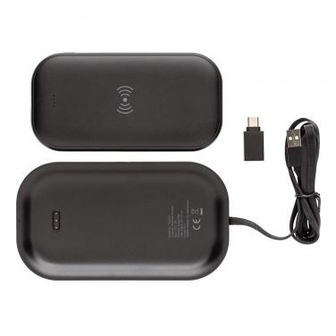 Logotrade mainostuote tuotekuva: Reklaamkingitus: Wireless charging 5.000 mAh powerbank base, black