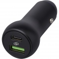 Pilot 55 W USB-C/USB-A -kaksoislaturi autoon, Tasainen musta